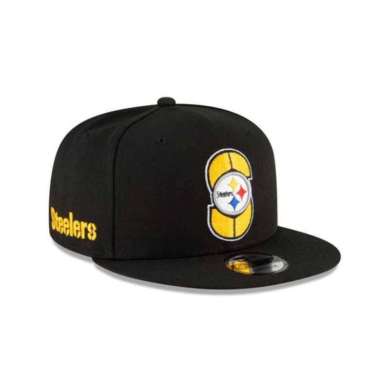 NFL Pittsburgh Steelers Logo Mix 9Fifty Snapback (LHZ6655) - Black New Era Caps